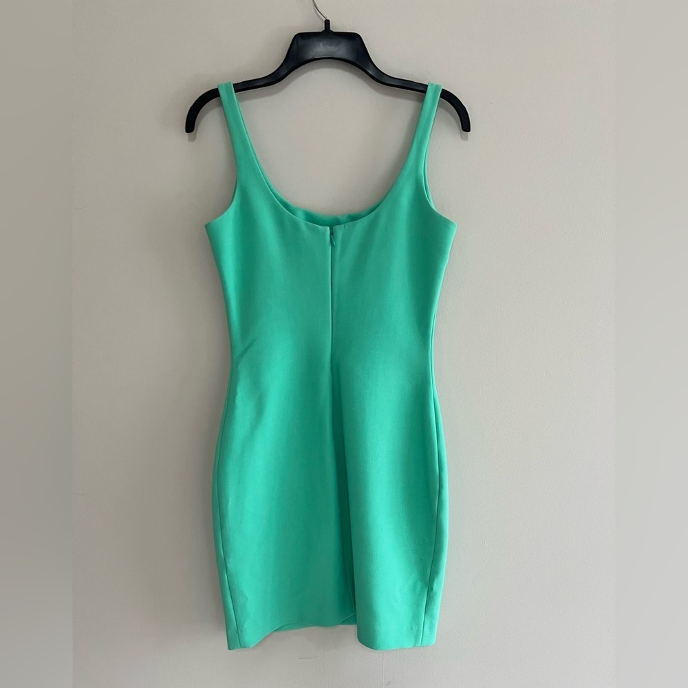 Likely Rounded Neck Body Con Unlined Sheath Sleeveless Mini Dress Aqua Green, 4 - Picture 2 of 9